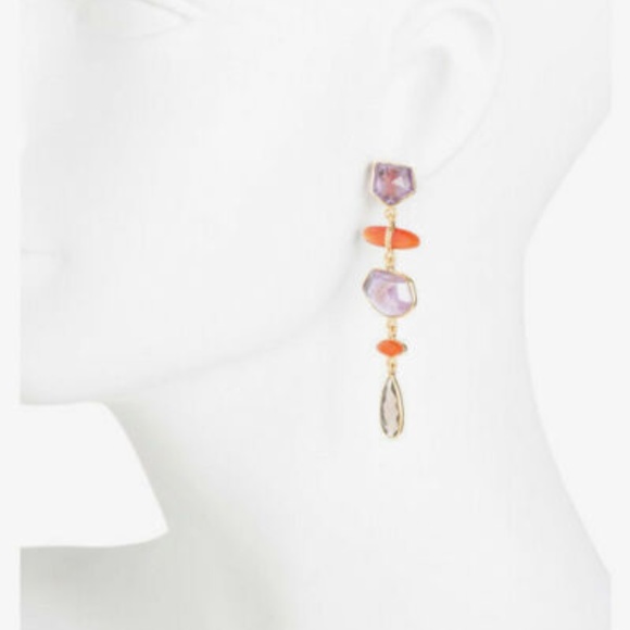 AMETHYST CARNELIAN SMOKY TOPAZ DANGLE DROP EARRING - Picture 11 of 11